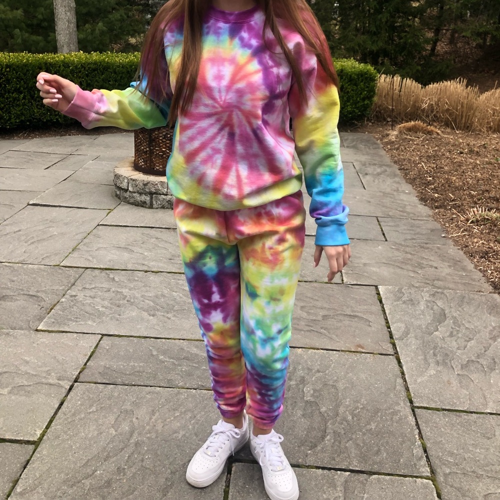HANDMADE tie dye sweat suit
